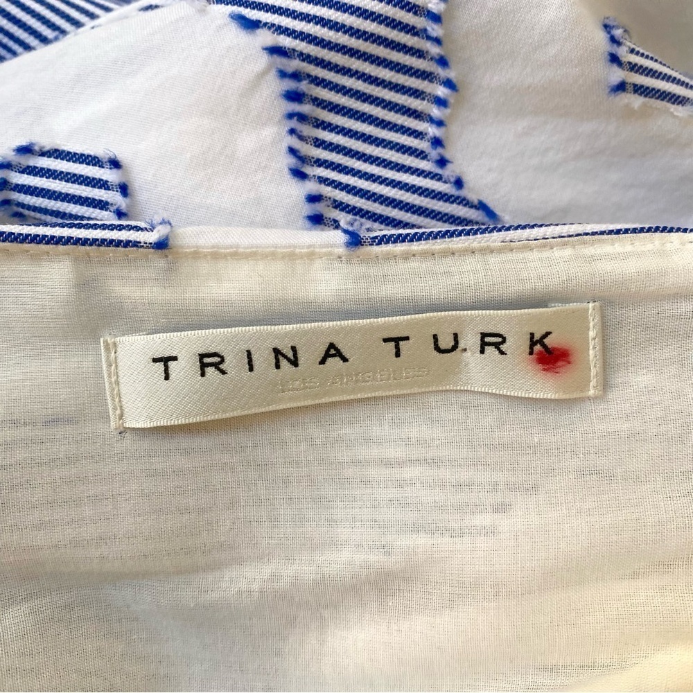 Trina Turk NWOT Floral Embroidered Mardi Dress in Cassis Cotton Blue, Size 2 - Picture 7 of 13